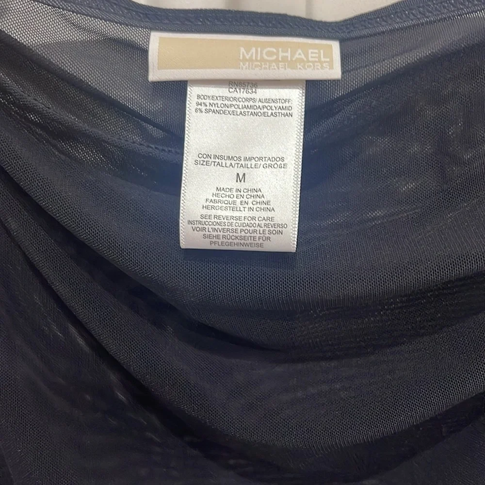 NWT Michael Kors Black Ruched Midi Pencil Skirt